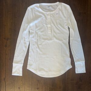 GAP Classic White Henley Top